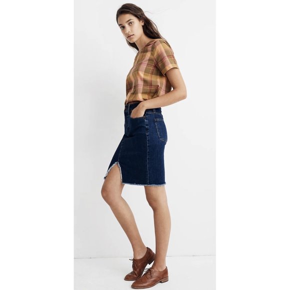 MADEWELL Denim Pegged Pencil Skirt - Picture 1 of 9